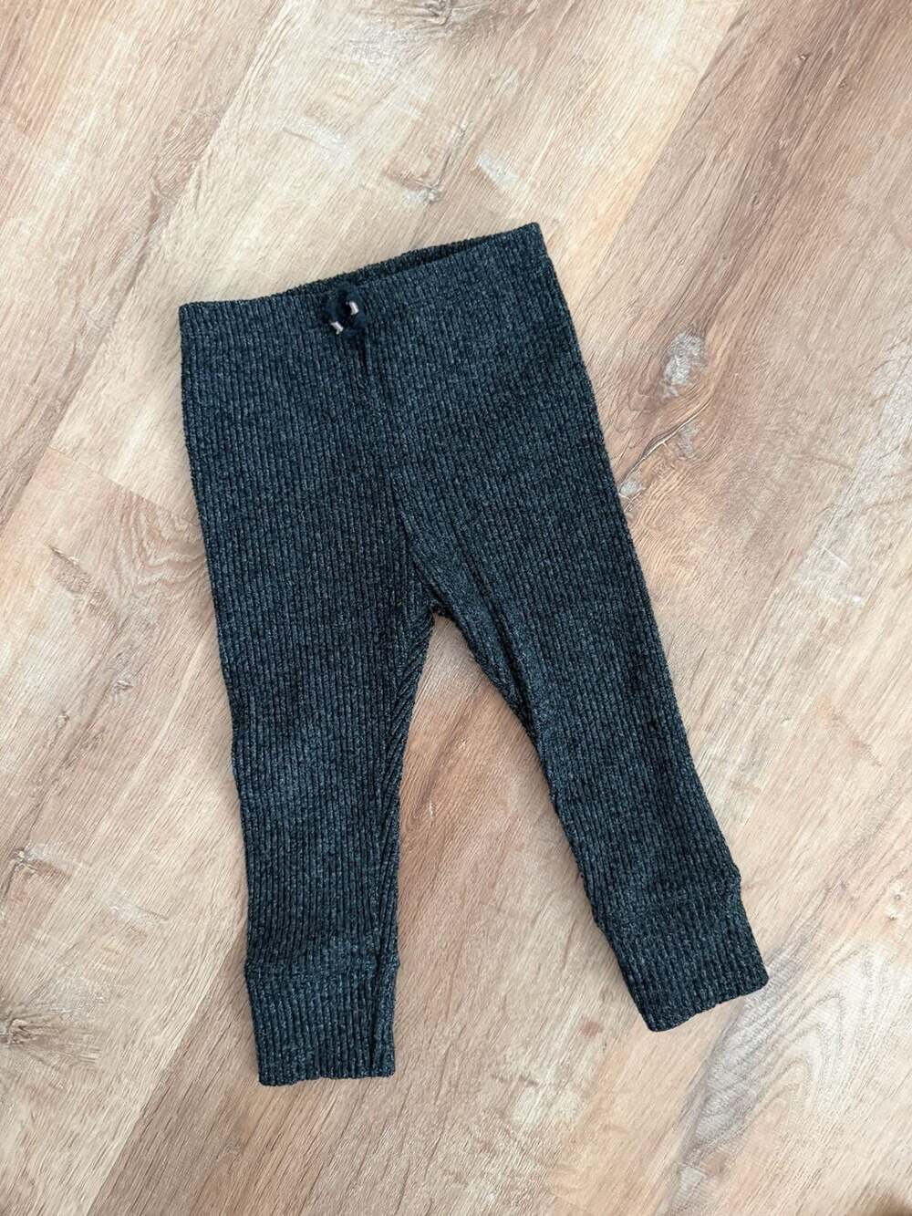 Zara Baby Ribbed Knit Leggings Charcoal Grey